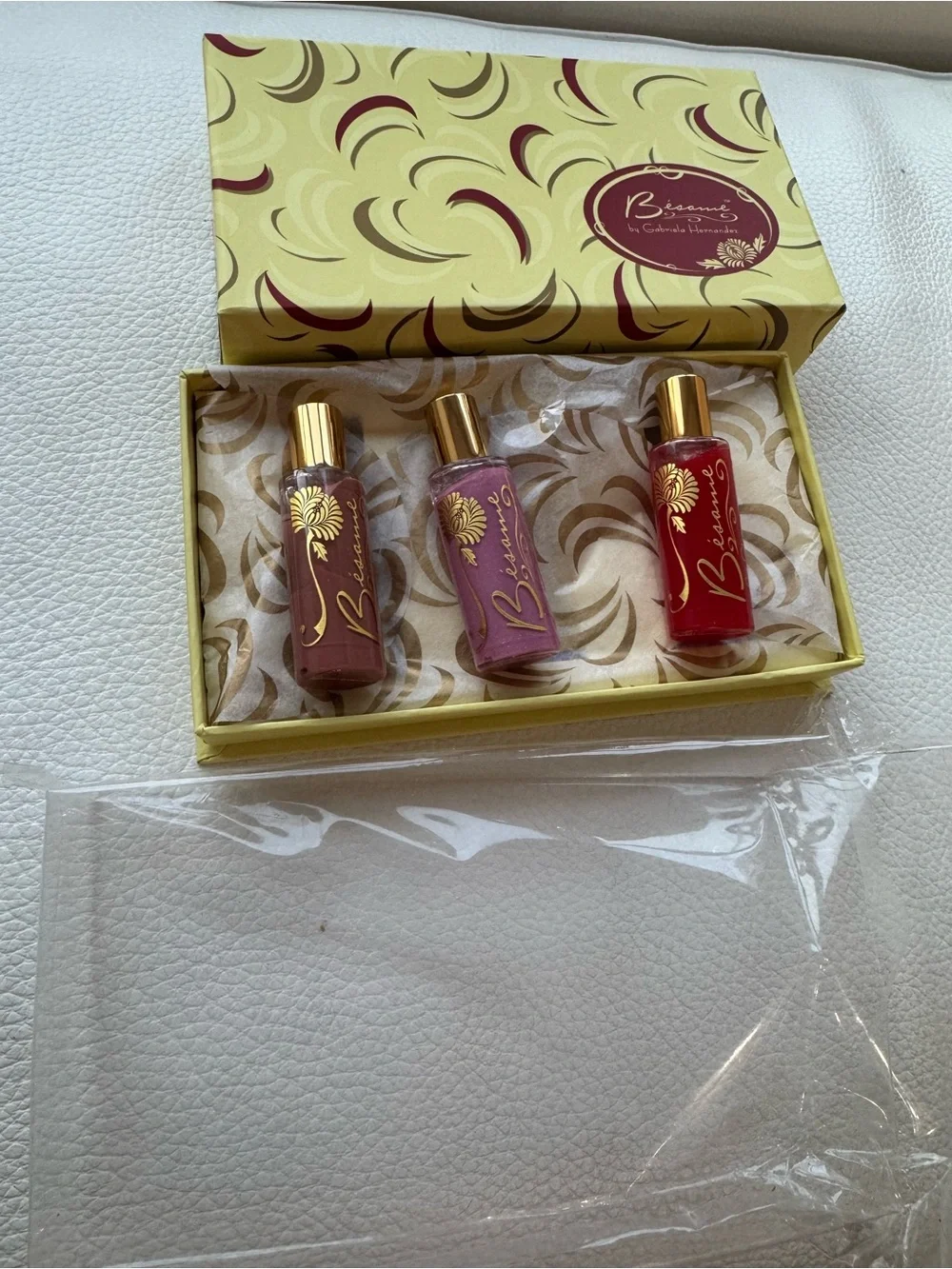 *Rare* Besame Women Lip glaze Trio - Pink, Mauve & Red